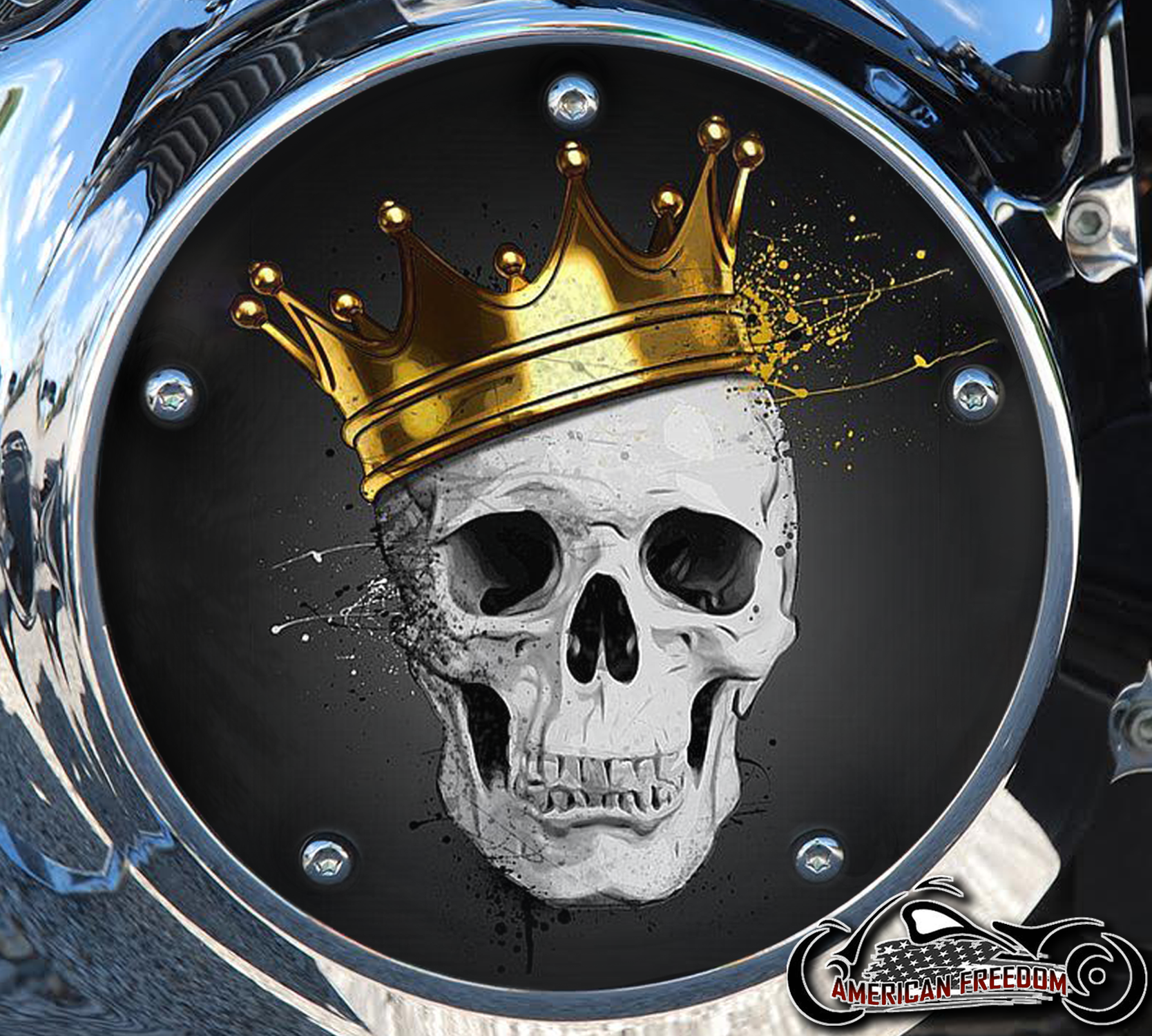 Custom Derby Cover - King Skull